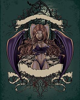 恐怖元素背景矢量圖片