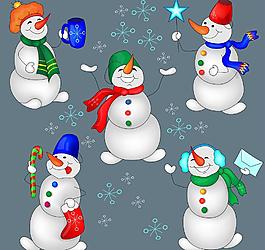 圣誕雪人矢量素材圖片