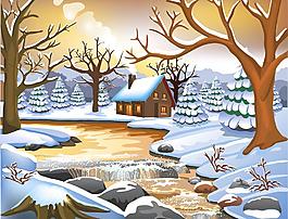 圣诞雪景图片