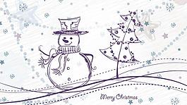 手绘圣诞雪人图片