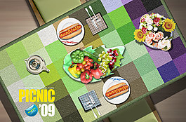 高清PSD分層素材水果晚宴