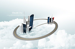 高清PSD分層素材世界建筑