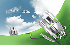 高清PSD分層素材新型城市