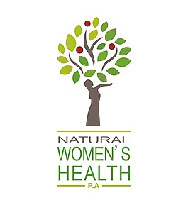 綠色樹葉和女性元素組合 關愛女性健康