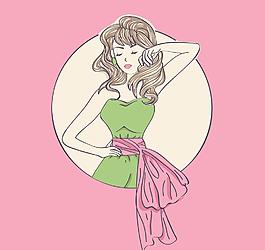 手繪少女圖片