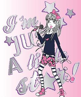 手繪少女圖片