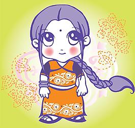手繪少女圖片
