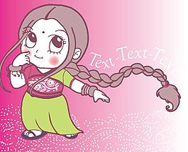 手繪少女圖片