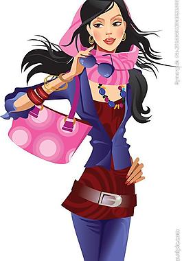 手繪少女圖片