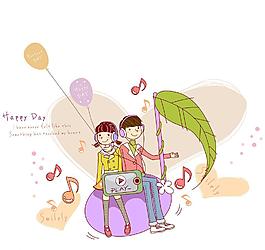 一起聽音樂的情侶圖片