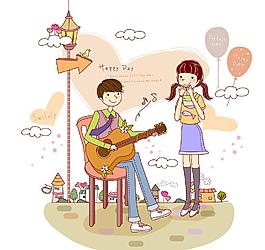 給女生彈吉他的男生圖片