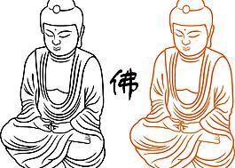 白描佛像圖片
