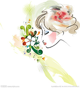 水彩人物插畫(huà)圖片