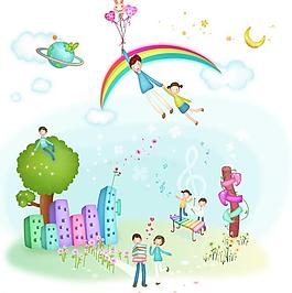 幸福一家矢量素材矢量圖片