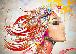 模特唯美插畫