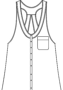 超大U領(lǐng)居室背心