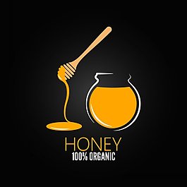 創意食品蜂蜜插畫矢量圖