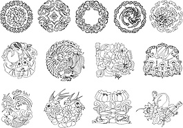 矢量中國(guó)元素花紋與傳統(tǒng)
