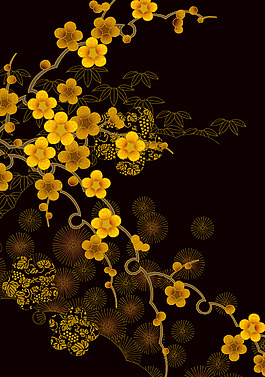 梅花底紋花紋素材