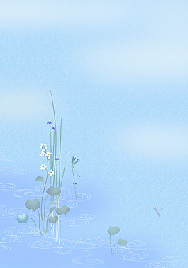 藍(lán)天水紋底紋花紋素材