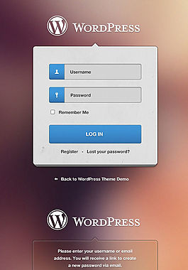 WordPress登錄界面PSD素材