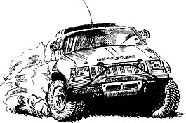 素描越野車