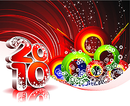 2010新年背景矢量圖下載 矢量節(jié)日
