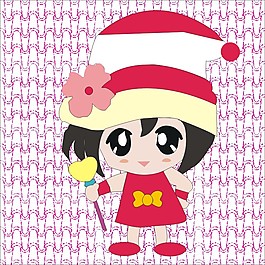 可愛卡通小女孩