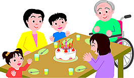 老年人过生日矢量素材