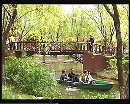 小橋劃船視頻素材素材下載
