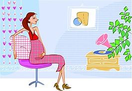 椅子上的孕婦