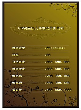 價目表