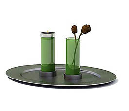 3D室内装修玻璃花瓶装饰模型