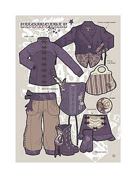 中西馬戲團(tuán)服裝款式設(shè)計(jì)矢量圖