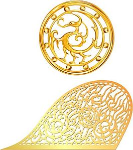 黃金質感傳統(tǒng)圖案矢量素材