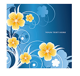 時(shí)尚藍(lán)色背景花卉底紋素材