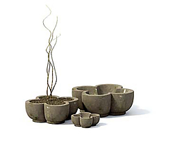 3D室內(nèi)室外瓷器花盆植物裝飾模型