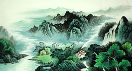 山河水墨画