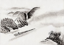 山水水墨素材