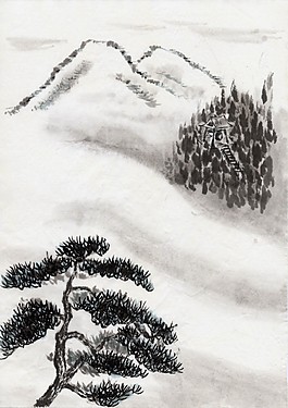 山水樹木素材