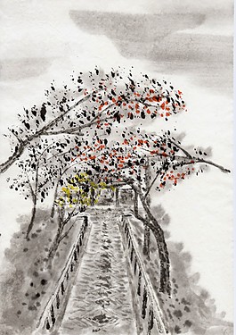 水墨樹木