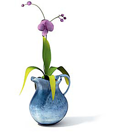 3D室內植物花玻璃花瓶裝飾模型