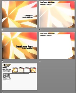 冰塊彩色背景PPT模板