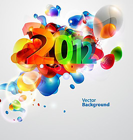 彩色2012年字體設計