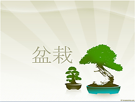 綠色盆栽植物主題ppt模板