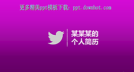 紫色淡雅個人簡歷ppt模板