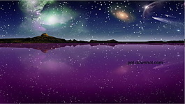 暗紫流星墜落動態PPT模板