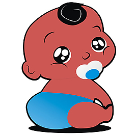 吃奶嘴的嬰兒