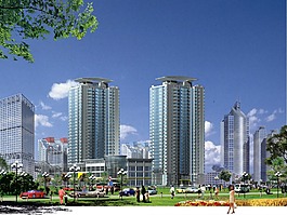 高層建筑 花園景觀