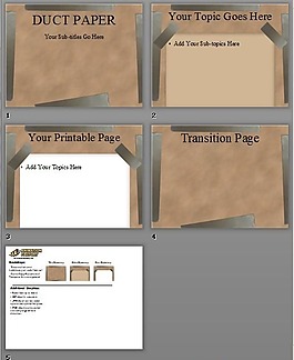 灰色貼紙PPT模板